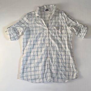 J Crew Beach Relaxed Fit Button Down Cotton Cover Up Size Large